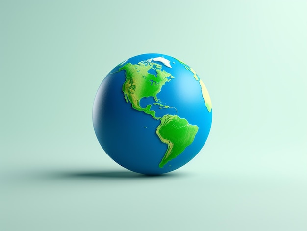 Ilustração de planeta terra 3d ícone de globo do mundo design 3d