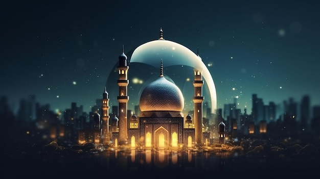 Ilustração de plano de fundo do feriado do Ramadã AI Generative