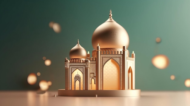 Ilustração de plano de fundo do feriado do Ramadã AI Generative
