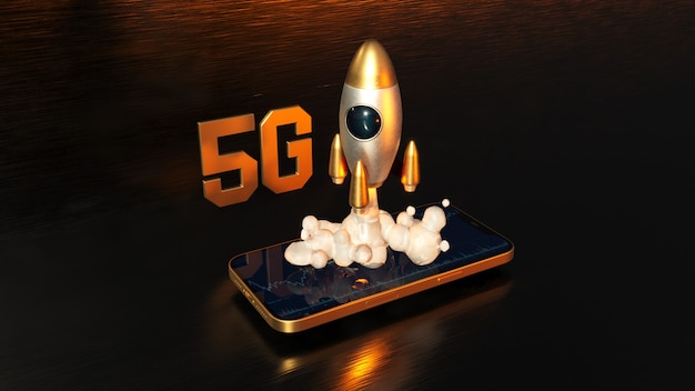 Ilustração de publicidade do conceito 5G