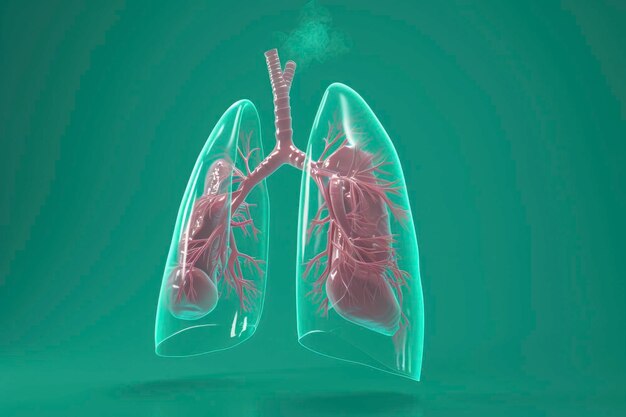 Foto ilustração de pulmões humanos