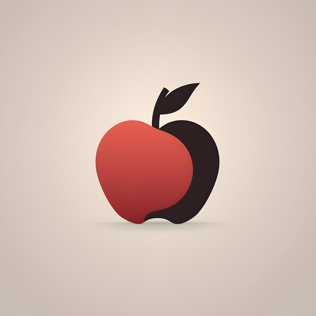 Ilustração de quadrado de logotipo minimalista de frutas de maçã
