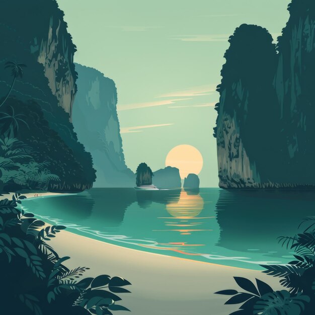 Foto ilustração de railay beach krabi tailândia