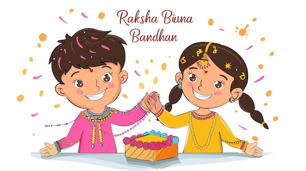 ilustração de rakhi decorado para o festival indiano Raksha Bandhan fundo