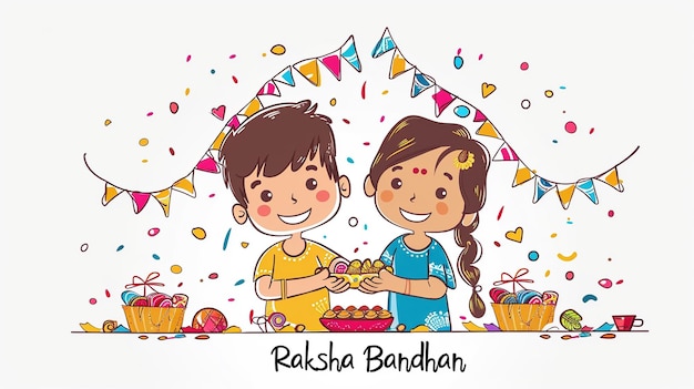 ilustração de rakhi decorado para o festival indiano Raksha Bandhan fundo