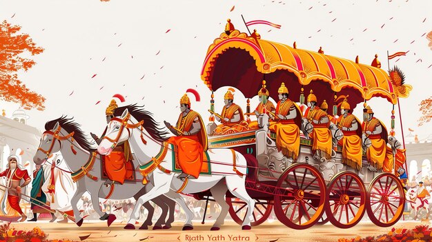 Foto ilustração de ratha yatravector de ratha yatra senhor jagannath ilustração