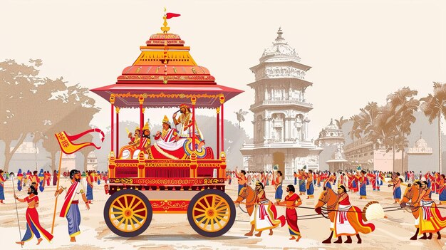 Ilustração de Ratha Yatravector de Ratha Yatra Senhor Jagannath Ilustração