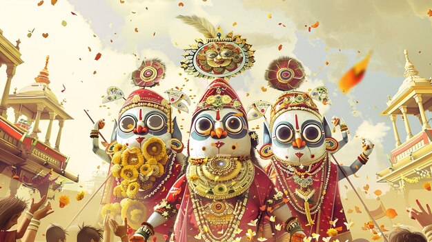 Ilustração de Ratha Yatravector de Ratha Yatra Senhor Jagannath Ilustração