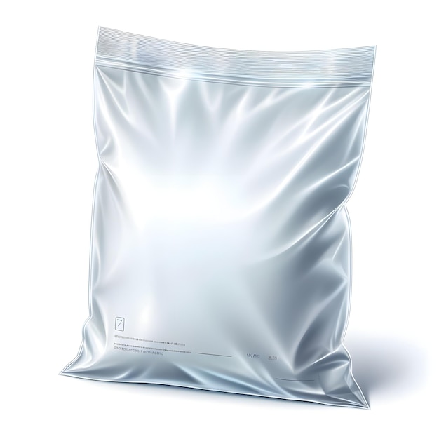 Ilustração de renderização 3D de bolsa de saco em pé bolsa isolada fundo branco para maquete