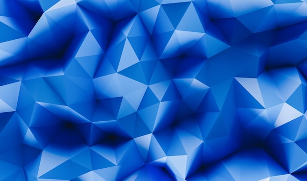 Ilustração de renderização 3D de fundo abstrato Lowpoly luxo elegante azul