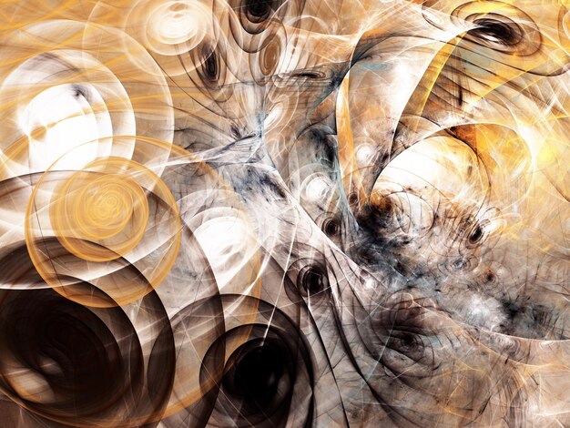 ilustração de renderização 3D de fundo fractal abstrato marrom