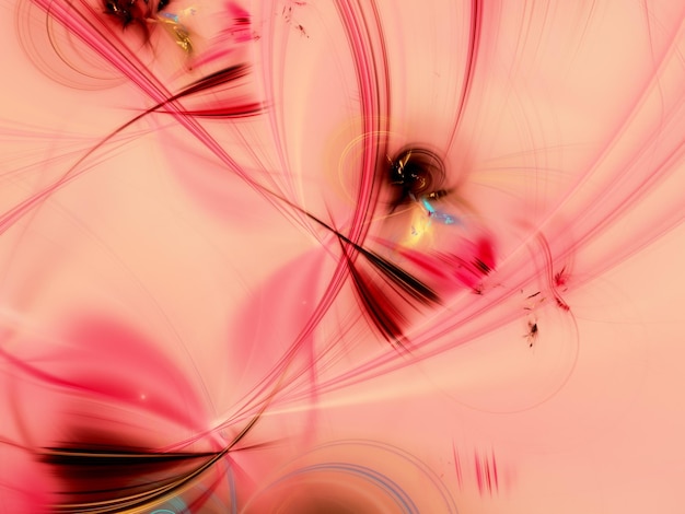 Foto ilustração de renderização 3d de fundo fractal abstrato vermelho