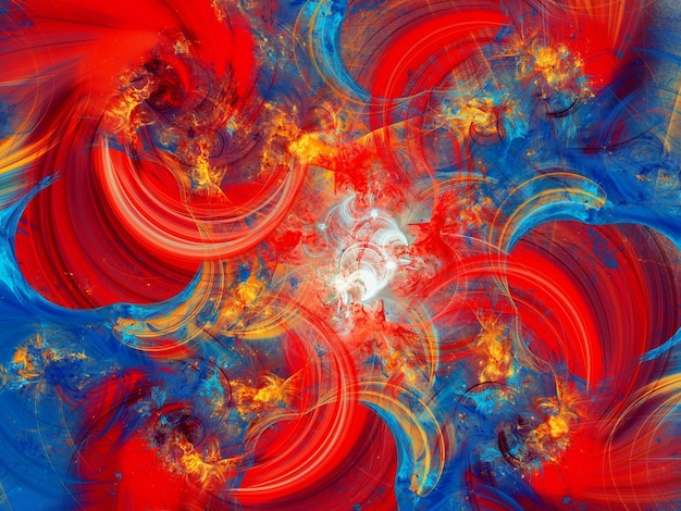 ilustração de renderização 3D de fundo fractal abstrato vermelho