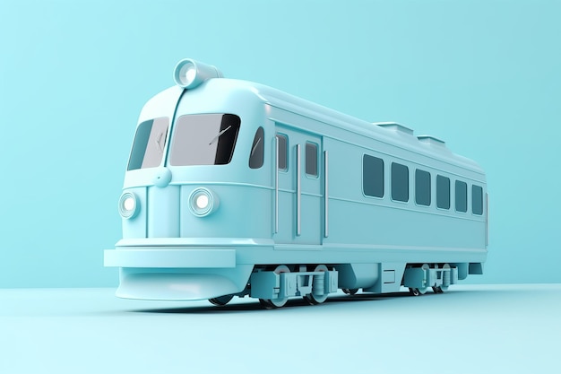 ilustração de renderização 3D de IA generativa de trem moderno bonito