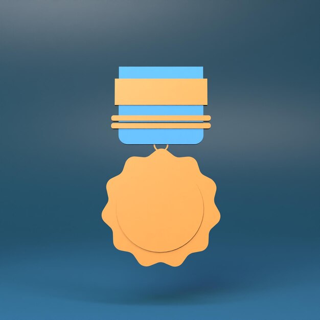 Ilustração de renderização 3d de ícone de medalha e prêmio