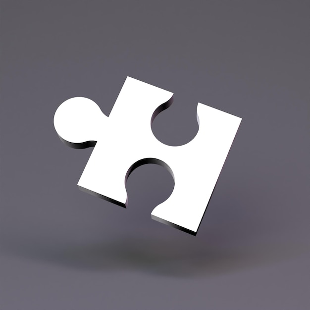 Ilustração de renderização 3d de ícone de peça de quebra-cabeça