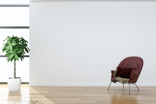 Ilustração de renderização 3D de interiores brilhantes modernos