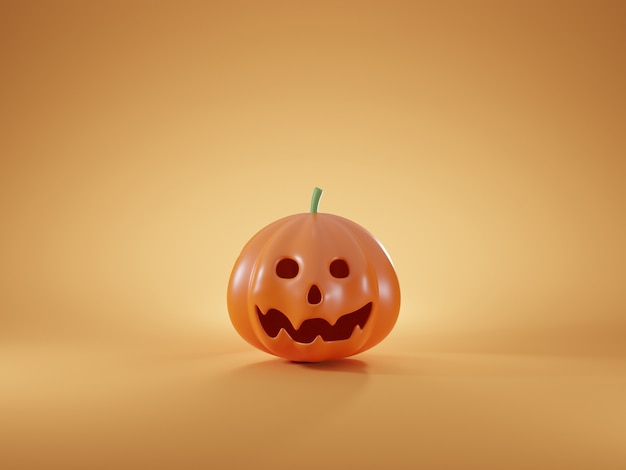 Ilustração de renderização 3D de Jack o lantern a abóbora com cara do mal