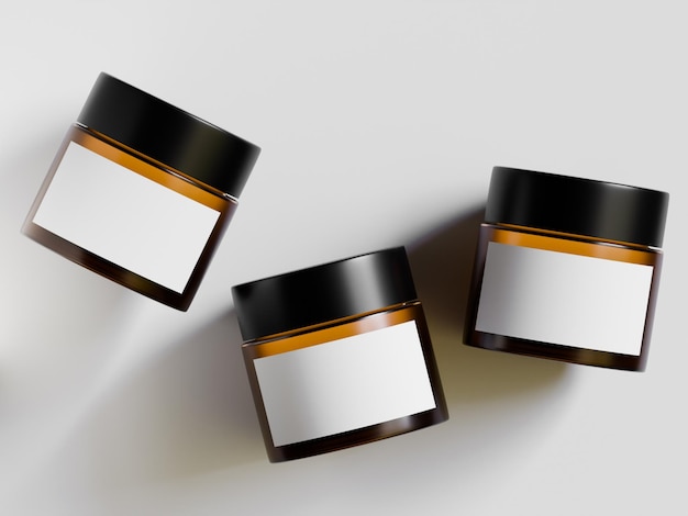 Ilustração de renderização 3D de produto cosmético isolado em fundo cinzento