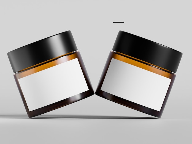 Ilustração de renderização 3D de produto cosmético isolado em fundo cinzento