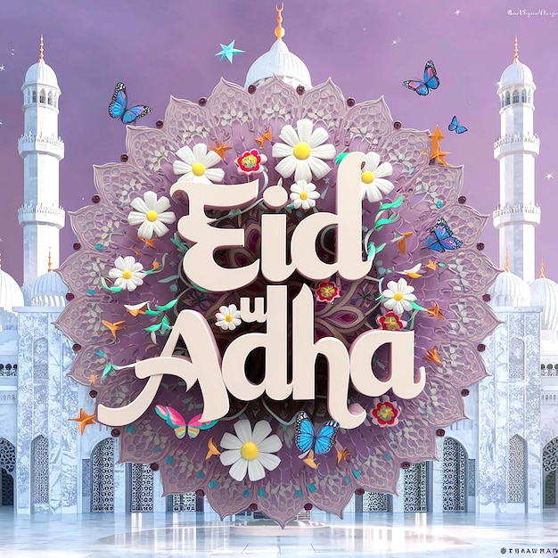 Ilustração de renderização 3D do Eid ul Adha