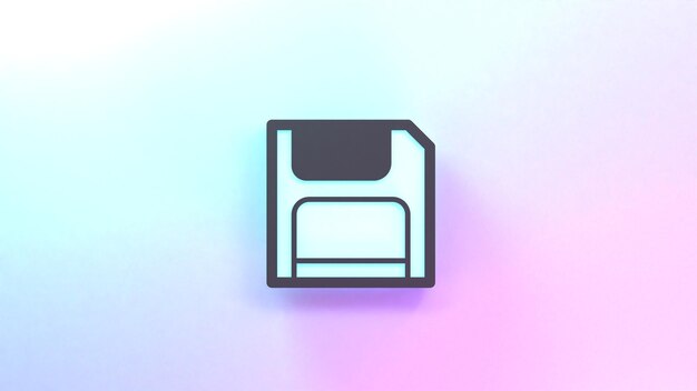 Foto ilustração de renderização 3d do ícone de disco