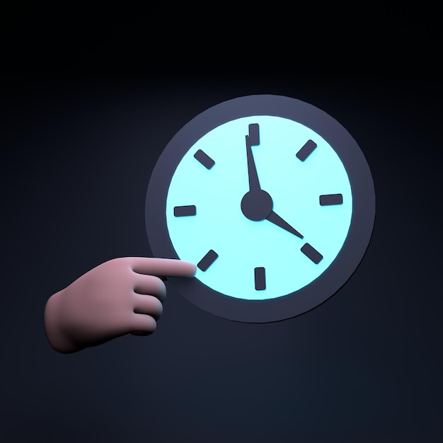 Ilustração de renderização 3d do ícone de relógio