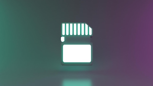 Ilustração de renderização 3d do ícone do cartão flash