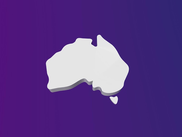 Ilustração de renderização 3D do logotipo do mapa da Austrália Low Poly 3d render ilustração imagem
