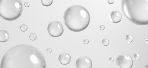 Ilustração de renderização 3d do papel de parede de exibição de arte de bola de bolha de vidro abstrato de fundo