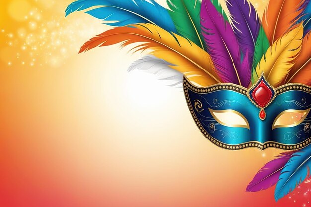 Ilustração de renderização 3d ilustração do carnaval de veneza coloridas máscaras de penas para ai geradas.
