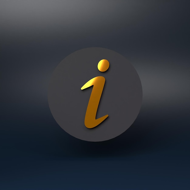 Ilustração de renderização de ícone de informação 3d