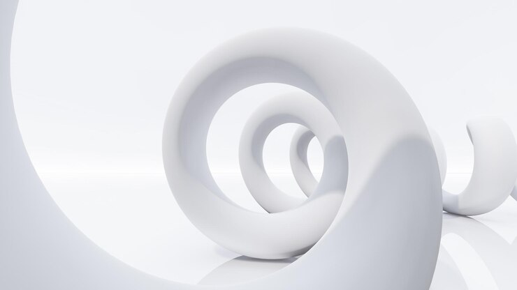 Foto ilustração de renderização em 3d da forma geométrica espiral de torção abstrata