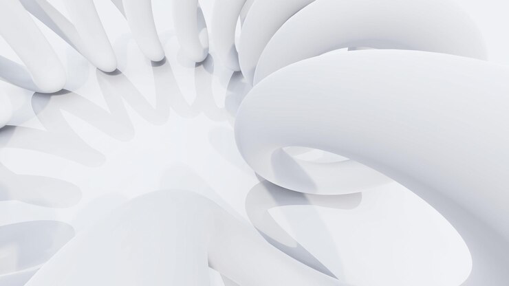 Foto ilustração de renderização em 3d da forma geométrica espiral de torção abstrata