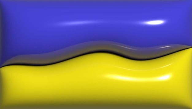 Ilustração de renderização em 3D de formas infladas de fundo Yellowblue