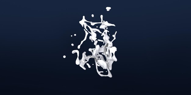 Ilustração de renderização Milk Splash 3D