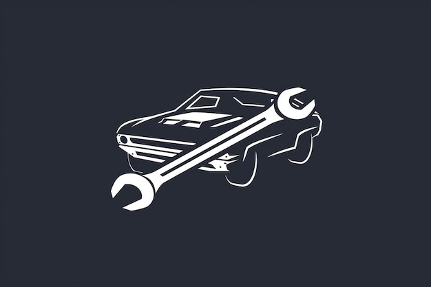 Ilustração de reparação de automóveis Gráfico colorido com ferramentas de carro Chaves