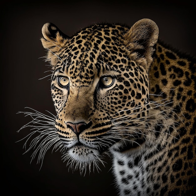 Ilustração de retrato de leopardo de animal selvagem IA generativa