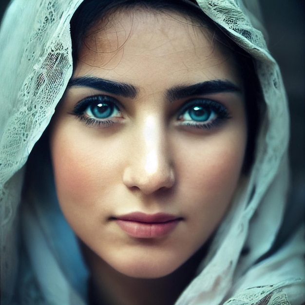 Ilustração de retrato de mulher bonita