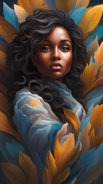 Ilustração de retrato de mulher negra