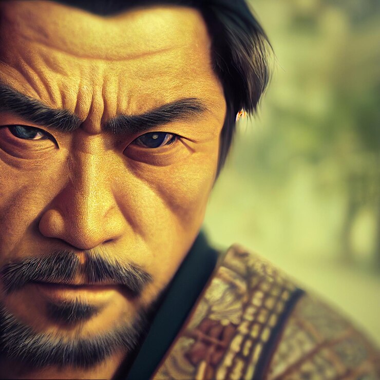 Foto ilustração de retrato de samurai