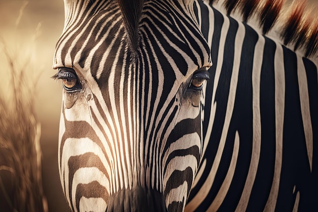 Ilustração de retrato de zebra AI GenerativexA