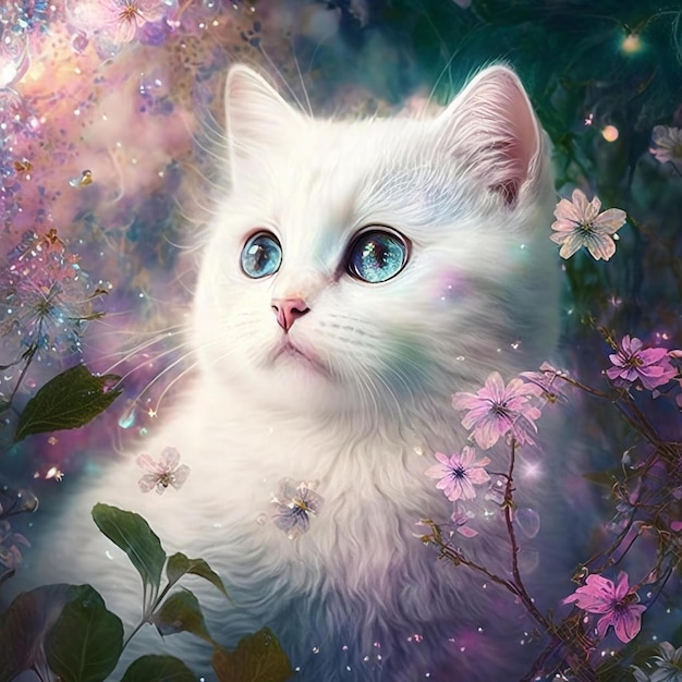 Ilustração de retratos de gatos fofos