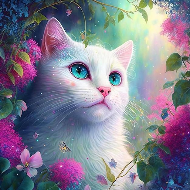 Ilustração de retratos de gatos fofos