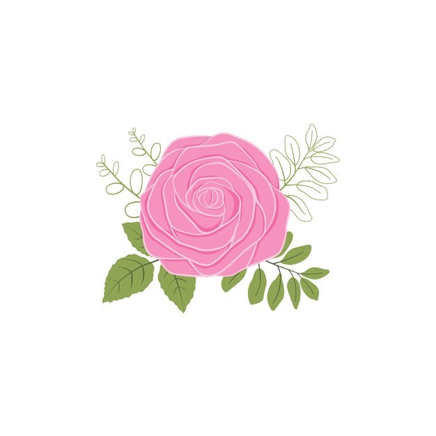 Foto ilustração de rosa desenhada à mão vector de rosa artística vermelha