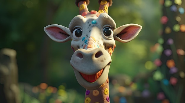 ilustração de rosto de girafa