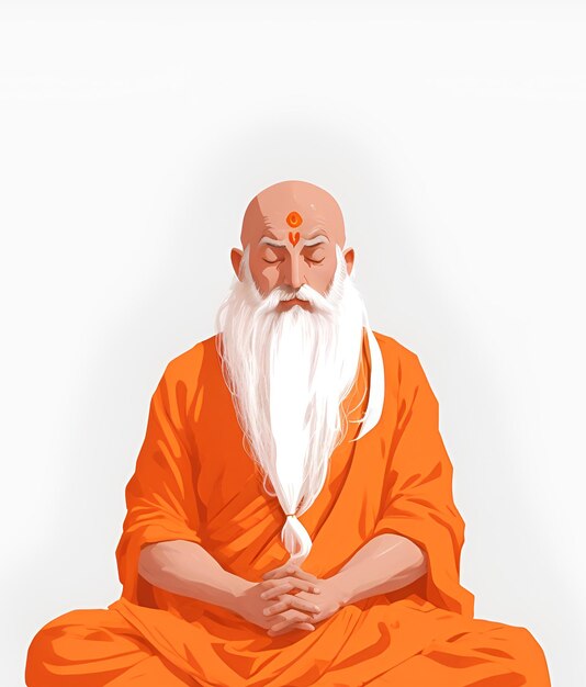 Foto ilustração_de_sadhu_sitting