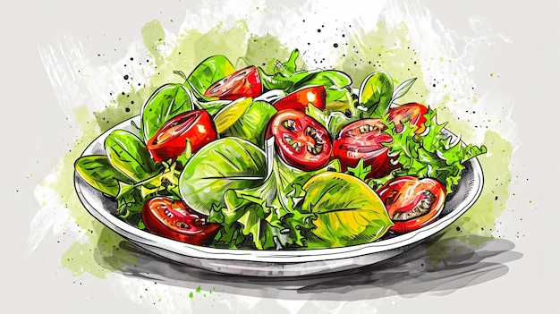Ilustração de Salat desenhada à mão