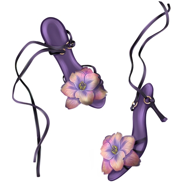 Ilustração de saltos altos de mulher Sapatos