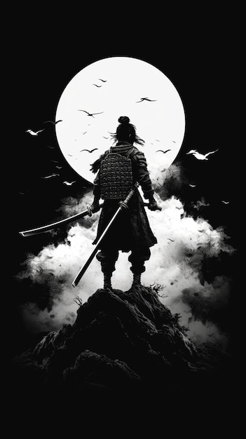 Foto ilustração de samurai